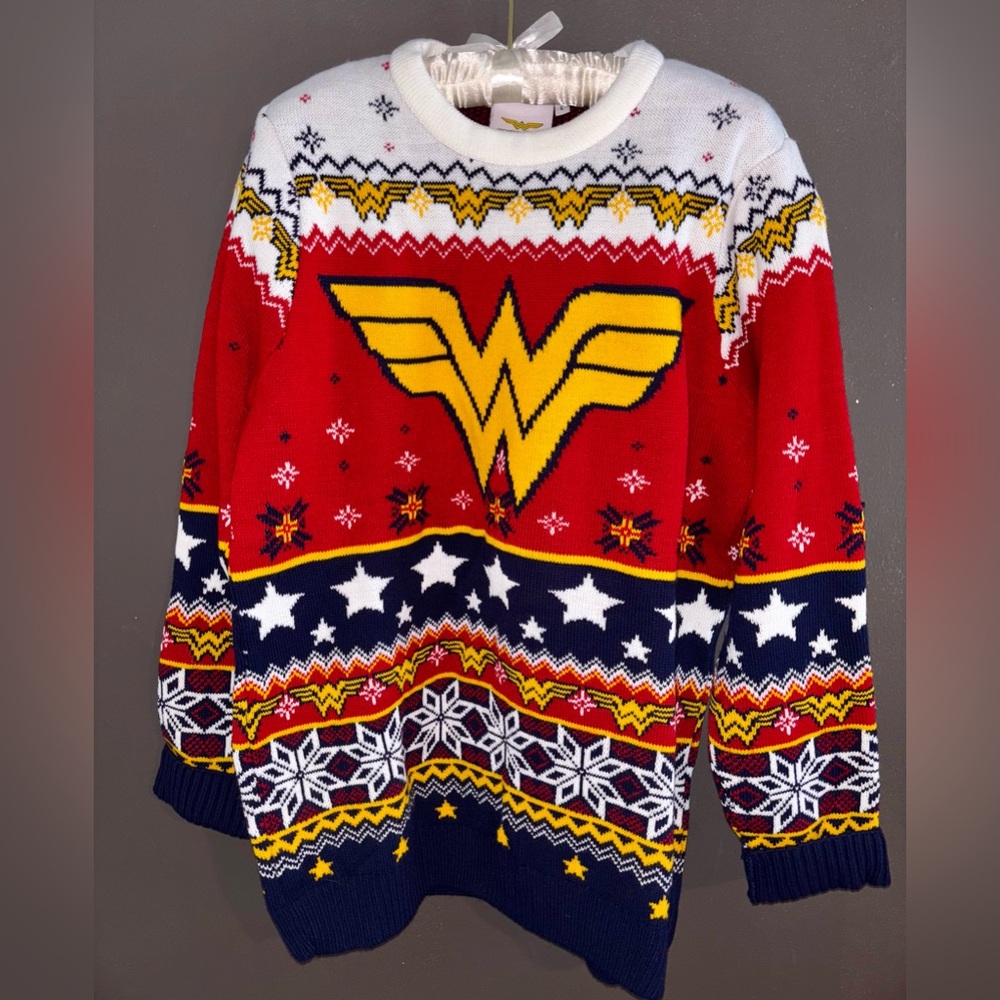 Wonder Woman Holiday Sweater LARGE